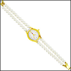 "2 Line Classic Pearl Watch -JPNM-2611 - Click here to View more details about this Product